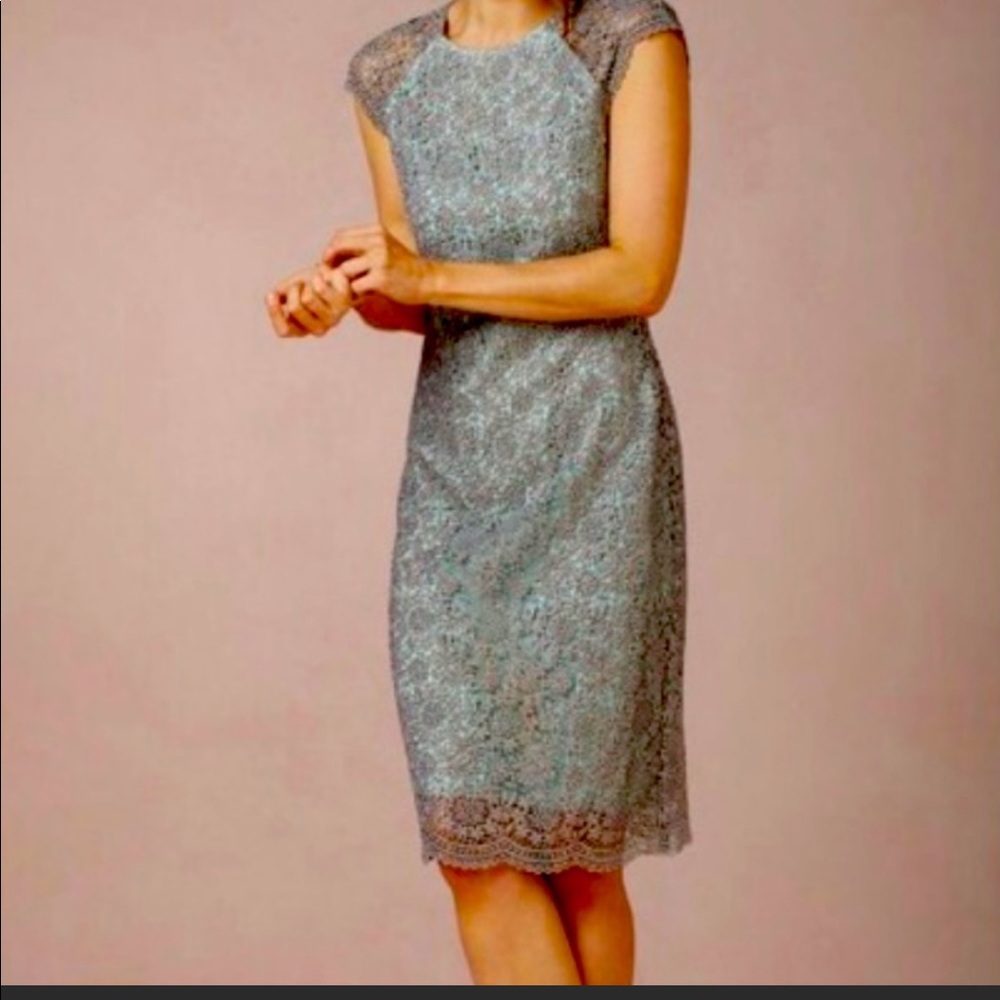 BHLDN Mignon Doo Metallic Embroidered Dress